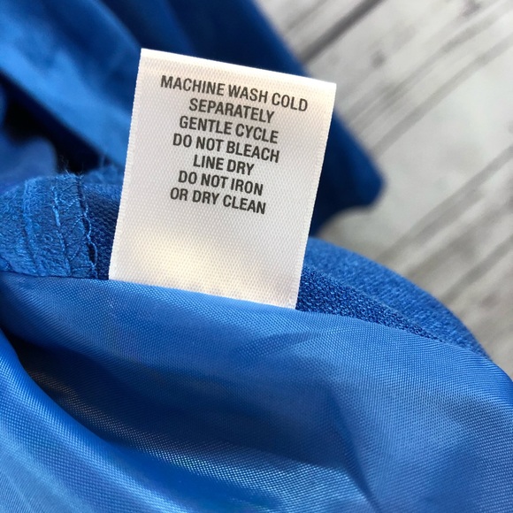 DRESSBARN Plus Size Blue Suede Open Front Blazer - Picture 4 of 5